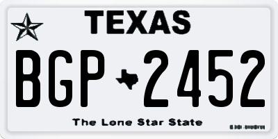 TX license plate BGP2452