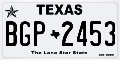 TX license plate BGP2453