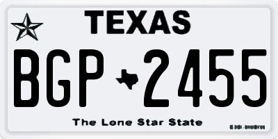 TX license plate BGP2455
