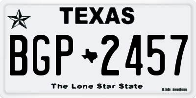 TX license plate BGP2457