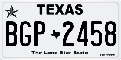 TX license plate BGP2458