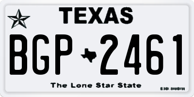 TX license plate BGP2461