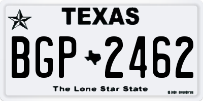 TX license plate BGP2462