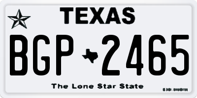 TX license plate BGP2465