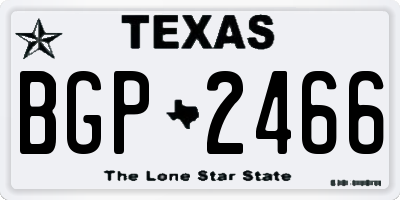 TX license plate BGP2466