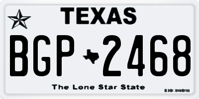 TX license plate BGP2468