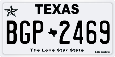TX license plate BGP2469