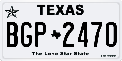 TX license plate BGP2470