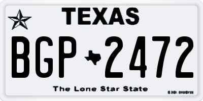 TX license plate BGP2472