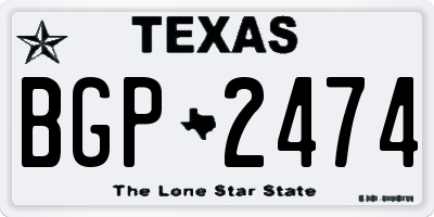 TX license plate BGP2474