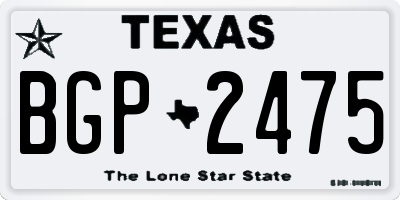 TX license plate BGP2475