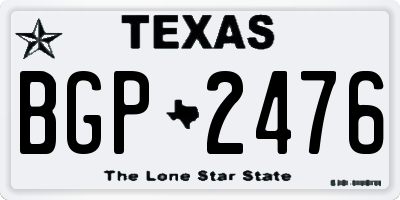 TX license plate BGP2476