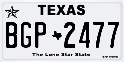 TX license plate BGP2477