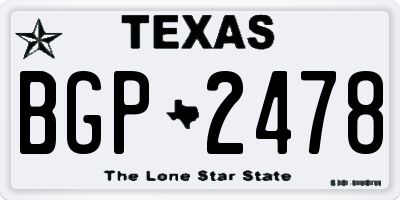 TX license plate BGP2478