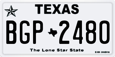 TX license plate BGP2480