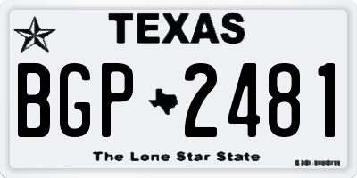 TX license plate BGP2481