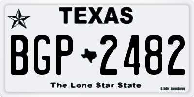 TX license plate BGP2482