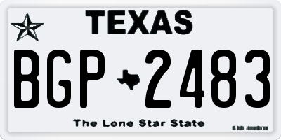 TX license plate BGP2483