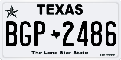 TX license plate BGP2486