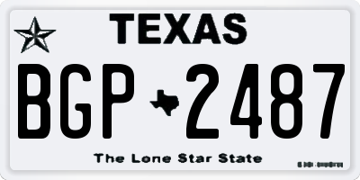 TX license plate BGP2487