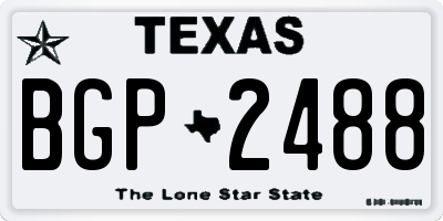 TX license plate BGP2488