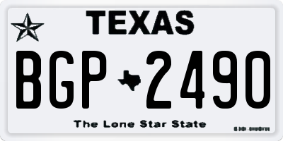 TX license plate BGP2490