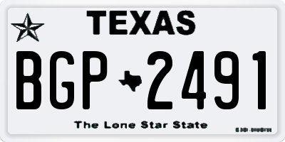 TX license plate BGP2491