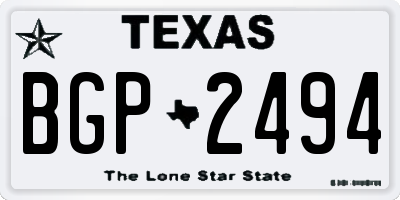 TX license plate BGP2494