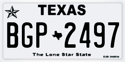 TX license plate BGP2497