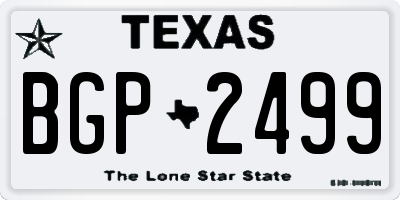 TX license plate BGP2499