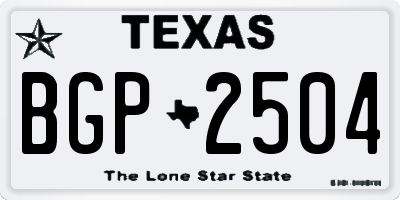 TX license plate BGP2504