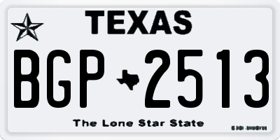 TX license plate BGP2513