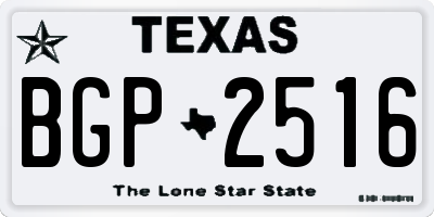 TX license plate BGP2516
