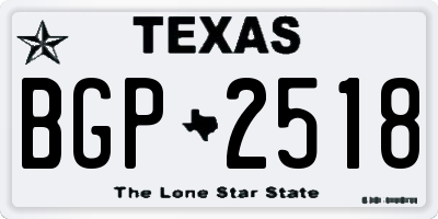 TX license plate BGP2518