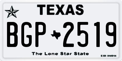 TX license plate BGP2519
