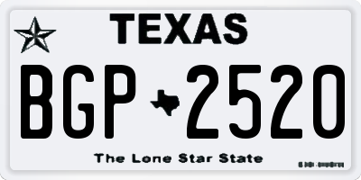 TX license plate BGP2520