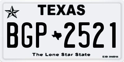 TX license plate BGP2521