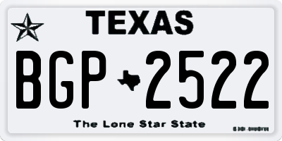TX license plate BGP2522