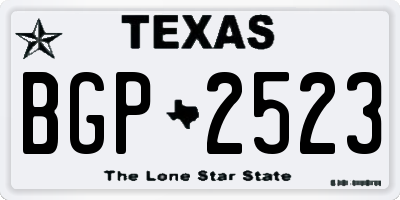 TX license plate BGP2523