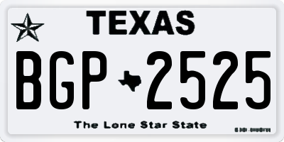 TX license plate BGP2525