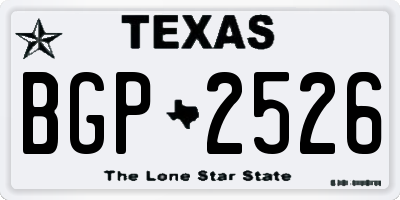 TX license plate BGP2526