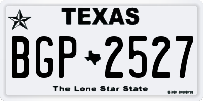 TX license plate BGP2527