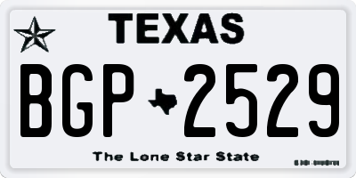 TX license plate BGP2529