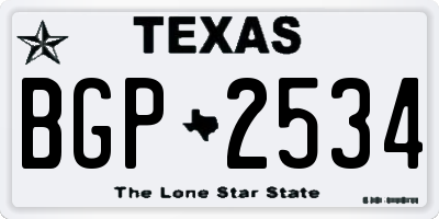 TX license plate BGP2534