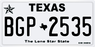 TX license plate BGP2535