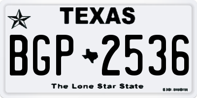 TX license plate BGP2536