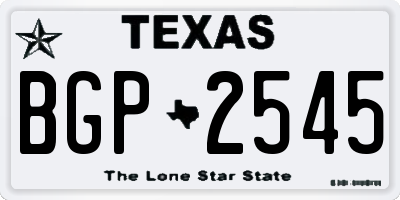 TX license plate BGP2545