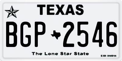 TX license plate BGP2546