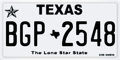 TX license plate BGP2548