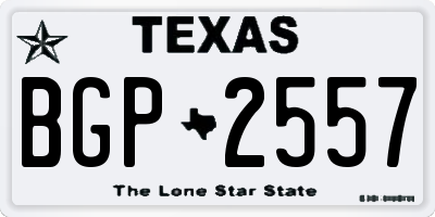TX license plate BGP2557